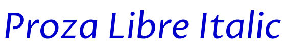 Proza Libre Italic フォント